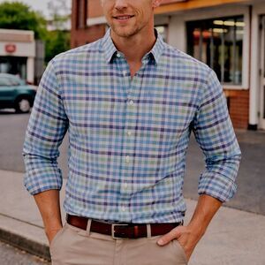 Banana Republic Softwash Slim Fit  Button Down Shirt Men's Size XL Plaid